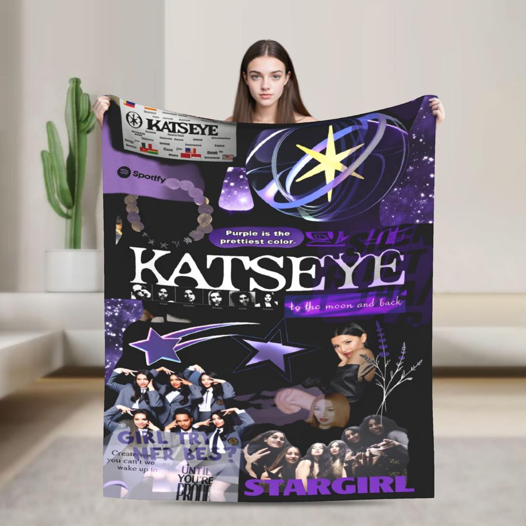Katseye Kpop Girls Теплое одеяло Детское плюшевое плед с принтом Диван Кресло Фланелевая простыня Покрывало для диван-кровати