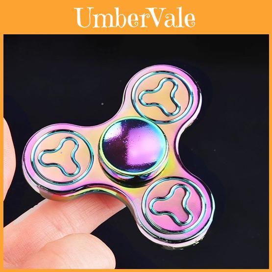 Elegant And Eye-catching Rainbow Tri Fidget Spinner For Enhanced Concentration And Relaxation