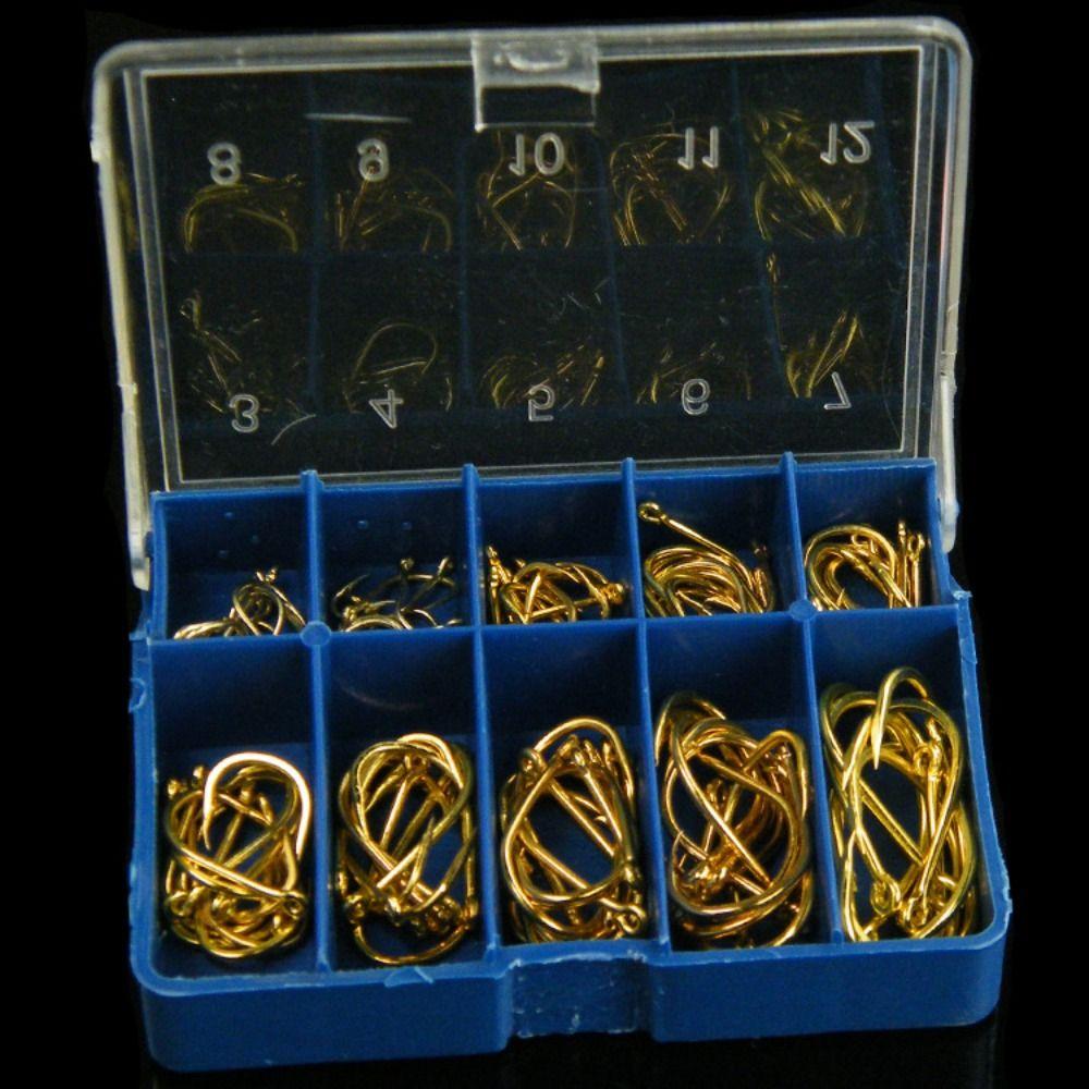 100PCS Jigging Freshwater Fishing Hooks #3-#12 Carp Fishhooks Fishhook Barbed Hooks Carp
