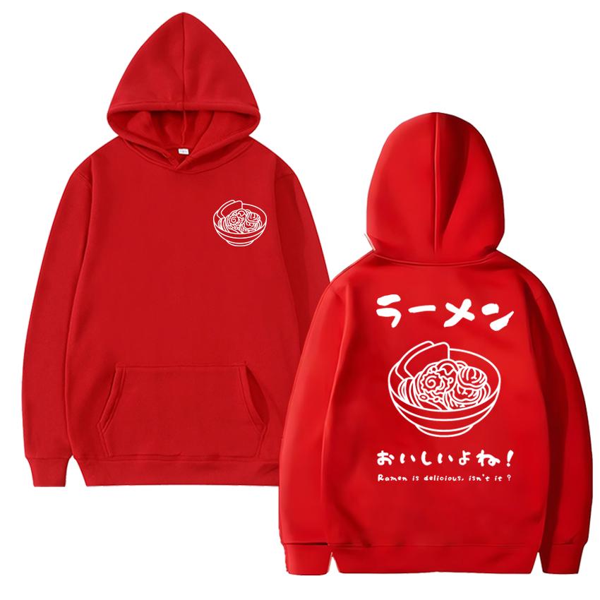 Harajuku Ramen Japanese Double Sided printed Hoodies Autumn Winter Men women fashion Y2k Sweatshirt Unisex Fleece pullovers