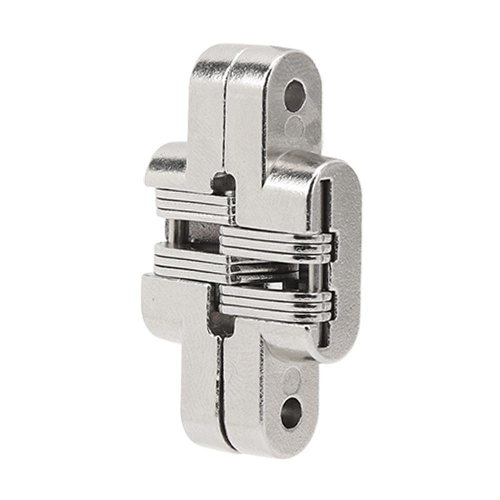 2pcs Easy-Install Concealed Hinge Compact Cross Hinge Durable Hidden Hinge Secret Bathroom Doors