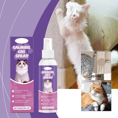 Успокаивающий спрей для кошек Спрей для коррекции поведения кошек Защита мебели 60 мл