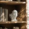 Deconstructive Art Collection Abstract Broken Face Sculpture, Nordic Minimalist Plastic Statue, Contemporary Aesthetic Desk Ornament 3D Printed