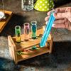 Set de 4 Tubes à Essai Shooters et Support Bois