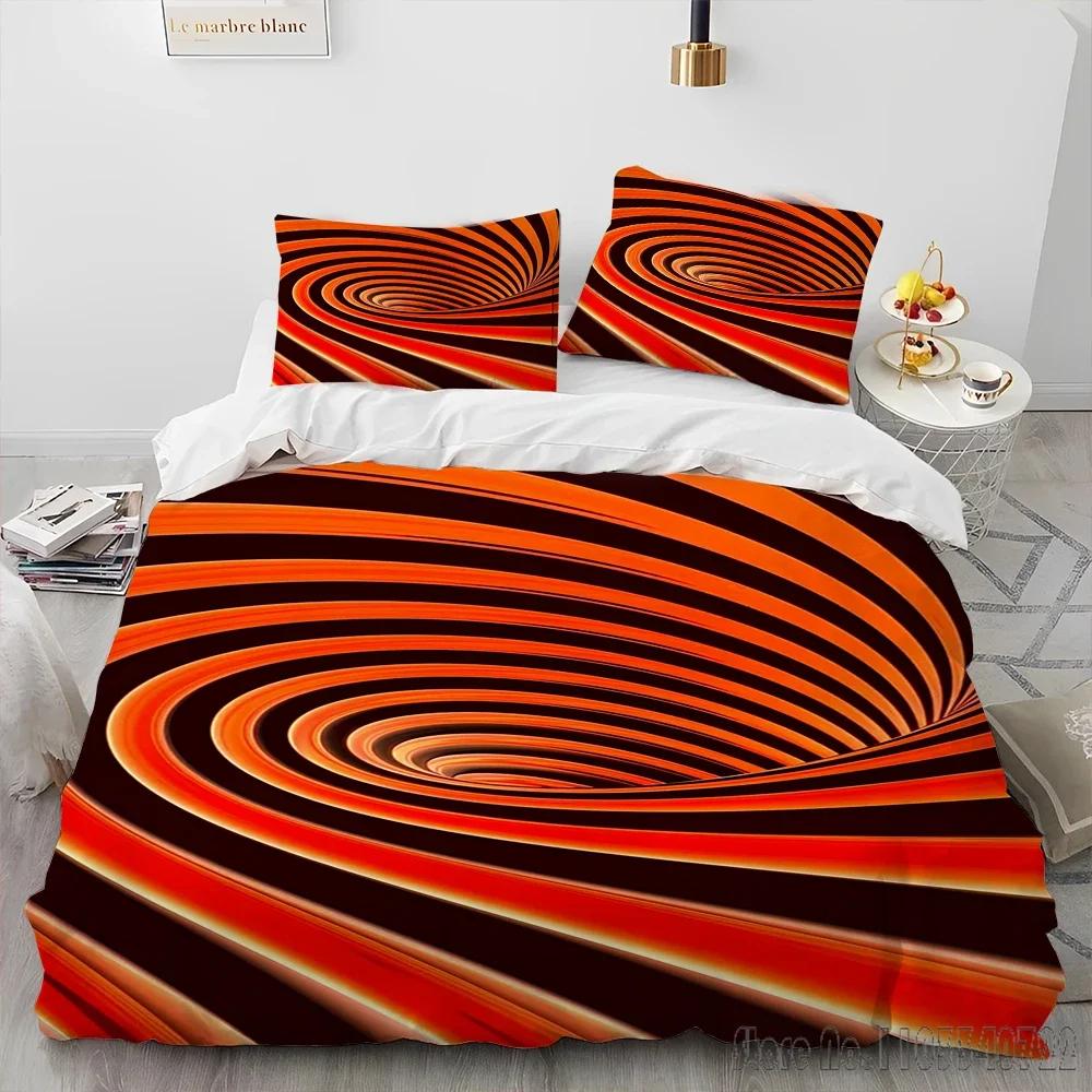 Комплект пододеяльника с 3D визуальной иллюзией и геометрическим рисунком, чехол для одеяла HD для детских постельных комплектов, постельное белье, декор для спальни
