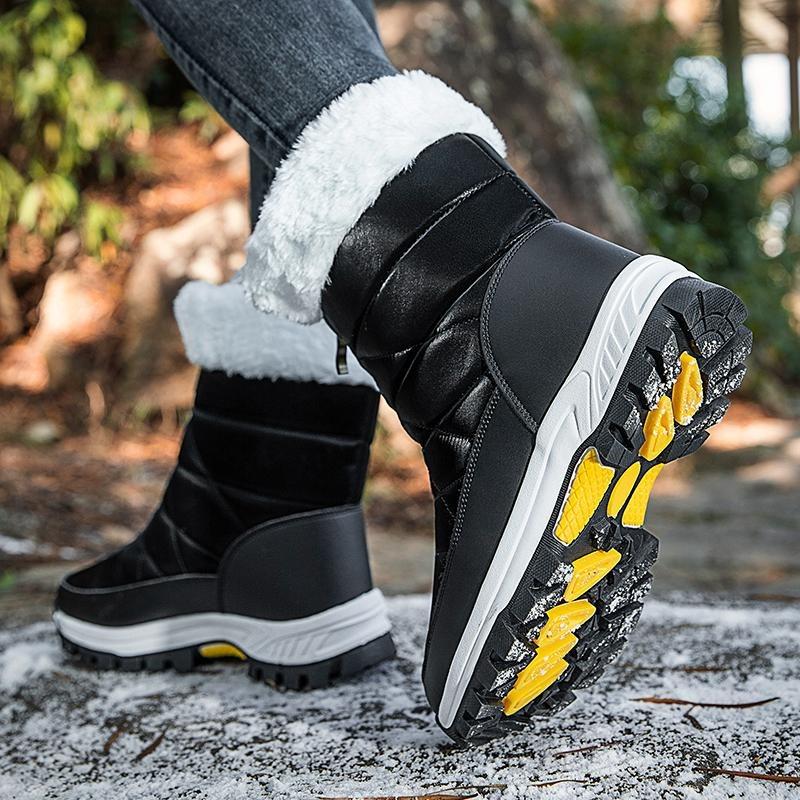 Женская хлопковая обувь с высоким берцем, 35–42 года, уличные противоскользящие водонепроницаемые женские зимние ботинки большого размера