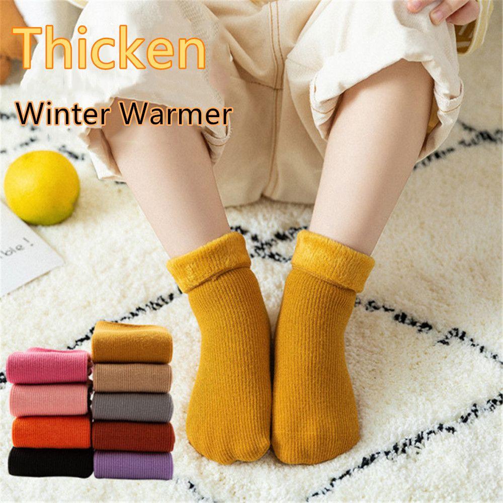 Soft Sleeping Socks Thermal Wool Velvet Boots Kids Cotton Socks Snow Floor Socks Baby Foot Warmers