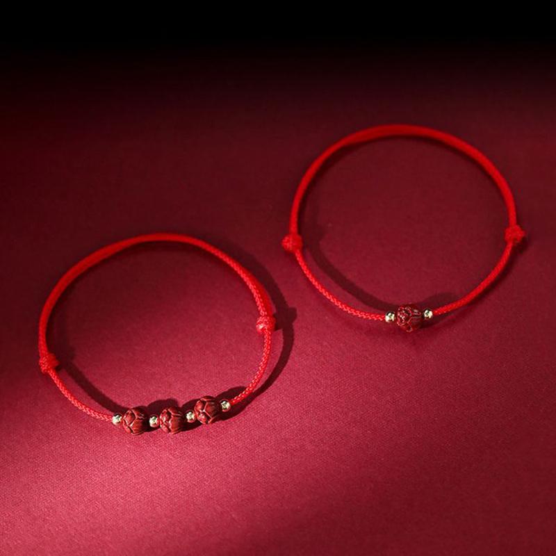 Тибетский буддийский лотос бисерный браслет ручной работы плетеный регулируемый счастливый красный ниточный браслет с подвесками для женщин мужчин парные украшения