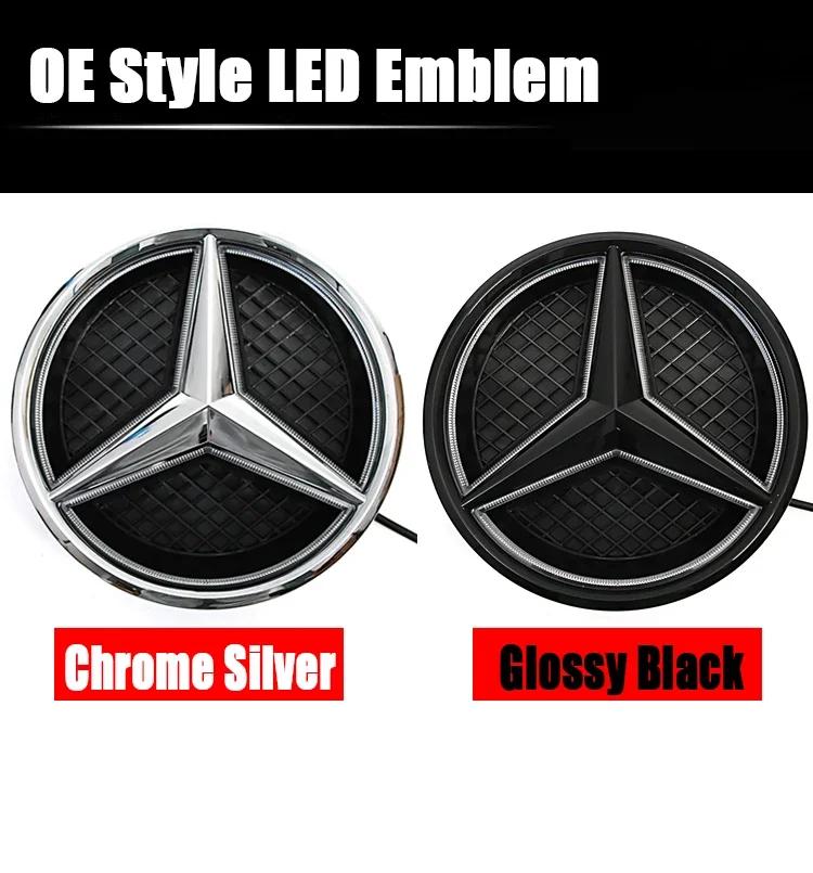 Logo Star Badge Car Front Grill LED Emblem Light For Mercedes Benz A B C E S CLA GLA ML GL W205 W117 W176 W212 W207