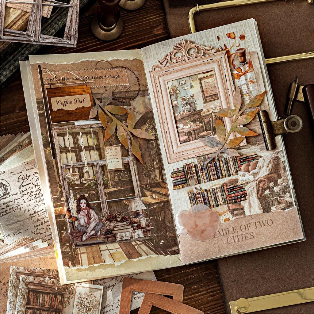 100pcs/lot Memo Pads Material Paper Watercolor Life Illustrated Guide Junk Journal Scrapbooking Cards Retro Background