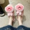 Cute Outer Wear Cartoon Plush Slippers Fairy Wind Hair Bag Head Cotton Slippers 2025 Autumn and Winter New Fashion and Comfort