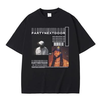 Футболка с графикой двух альбомов рэпера Partynextdoor, мужская, хип-хоп, винтажная, с принтом, мужская, женская, хлопковая, футболки оверсайз