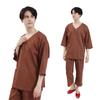 Фуука Расслабляющая одежда Вафельная ткань Унисекс Домашняя одежда для Стоун и Спа В отеле (коричневый) Сауны, отели, бани, совместимые с льном, (Маленький размер)