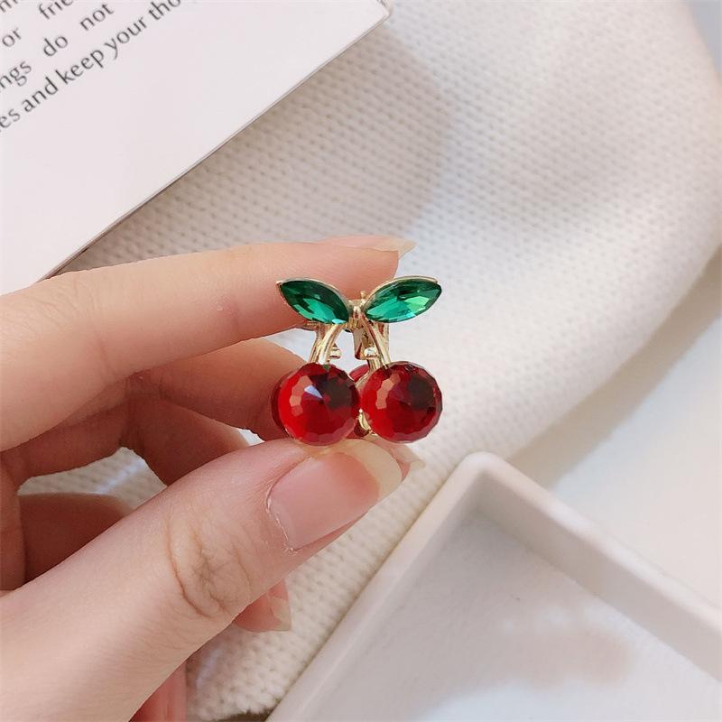 1 шт. заколка для волос 'Вишня' для девочек; боковая заколка для коротких волос; милая и нежная заколка для волос; мини-заколка для волос с мини-челкой