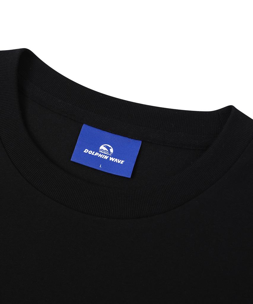 DOLPHIN WAVE APPAREL [Набор] Футболка с коротким рукавом и логотипом-аркой дельфина Черная и Шорты с одной складкой и логотипом-аркой Серая меланжевая