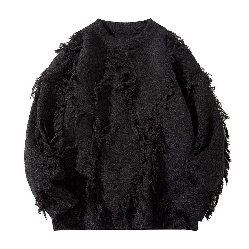 Свитер с круглым вырезом Мужской Осенне-зимний Пуловер Нитки Модный Бренд Свободный Базовый Вязаный Свитер Топ