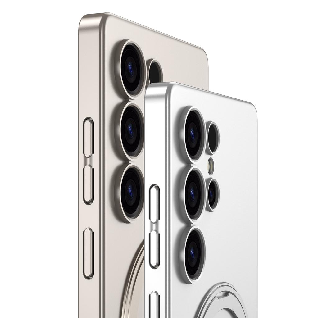 Магнитный чехол для Samsung Galaxy S25 Ultra с вращающейся подставкой, тонкая накладка из твердого ПК для телефона