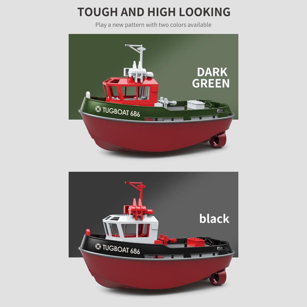 Remote Control Boat, 1:72 Remote Control Boat for Pool & Lake, 2.4GHz Remote Control Tugboat for