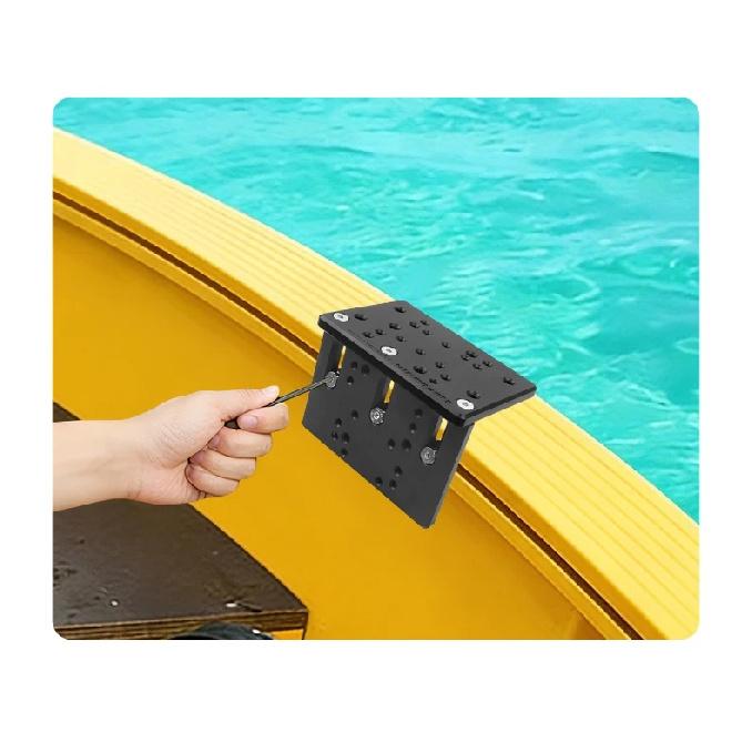 VIN 2026 New Fish Finder T-Shaped Aluminum Extension Plate,Rail/Screw Dual Mount Base, Marine Electronics Adapter for Kayak Boat