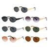 Trending Sun Glasses Lightweight Metal Sunglasses Vintage Oval Sunglasses Large Frame Glasses for Shopping Travel Vacation