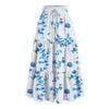 Women's Ruffled Spring Casual Long Skirt Plain Color Skirt Retro Pleated Skirt