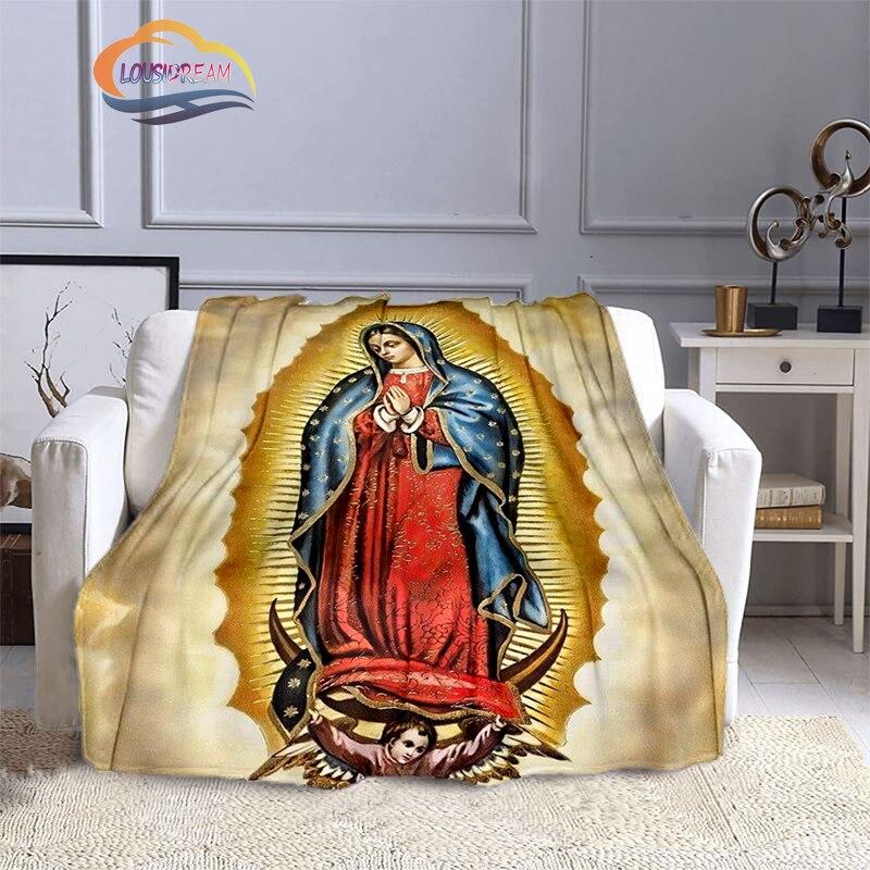 Одеяла с 3D принтом Христа Пресвятой Девы Марии, модные фланелевые кашемировые одеяла, модные религиозные мягкие покрывала, диванные одеяла
