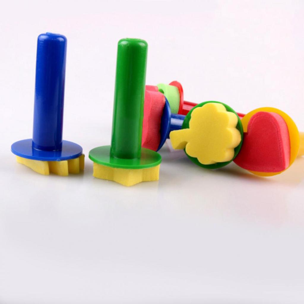 6шт/набор губки кисти для рисования цветов штамп DIY детский рисунок инструмент для рисования