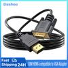 HDMI-Compatible To VGA Adapter Connecto Line Converter Cable 1.8M FHD 1920*1080P For Desktop Laptop PC TV Monitor Projector