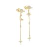 TIANDE Exquisite Zircon Tassel Chain Dangle Earrings for Women Fashion Gold Color Pierced Ear Stud Earrings Jewelry Accessories
