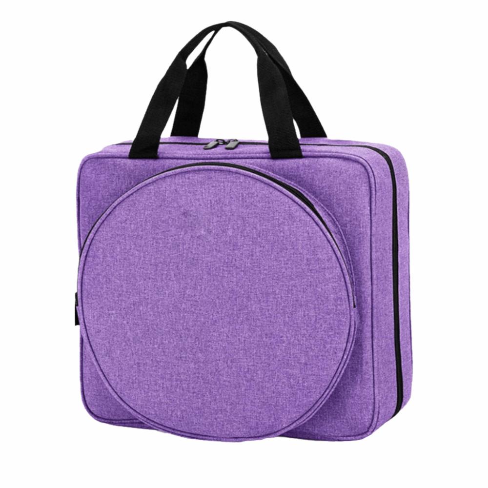 Portable Crochet Storage Bag Padded Interior Embroidery Project Bag Floss Threads Organizer