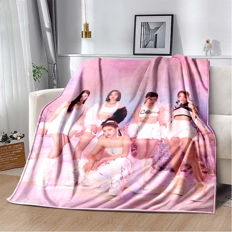 3D Printed Flannel Blanket I-ILLIT Combo K-POP Home Sofa Bed Blanket | Birthday Gift, Customizable