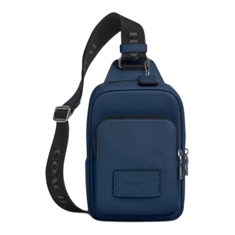 COACH Racer 13 Adjustable Shoulder Strap with Zip Closure Smooth Calfskin Shoulder Crossbody Bag Mini Women's Dark Denim Blue