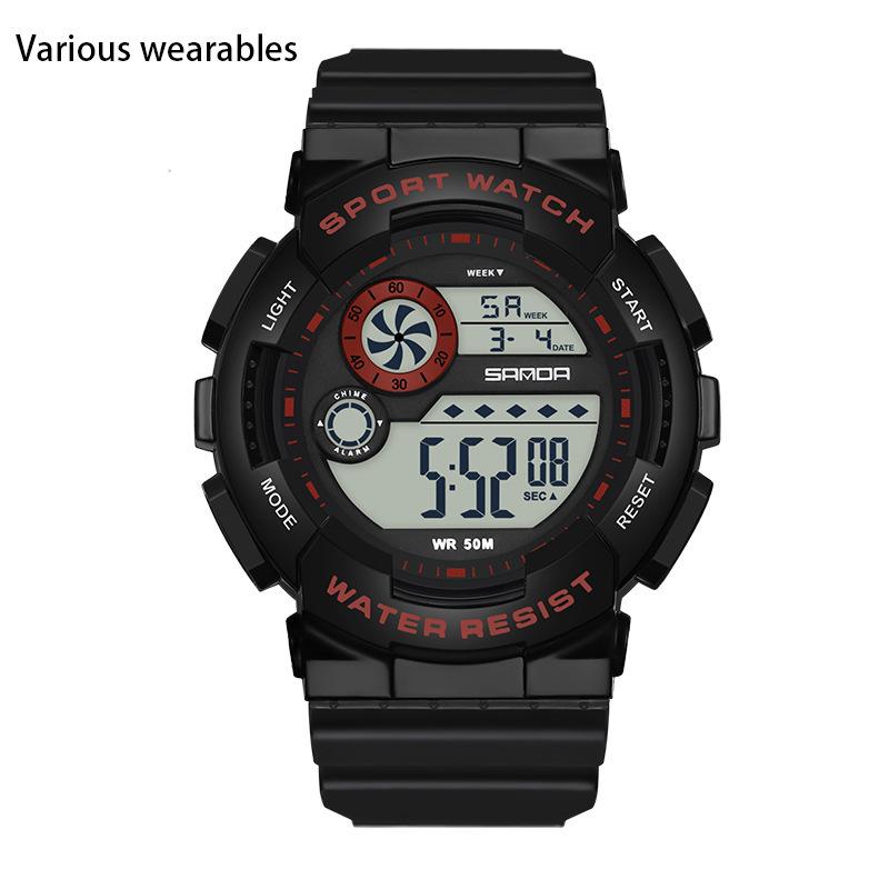 Новые детские часы с ручным механизмом, многофункциональные спортивные, водонепроницаемые, для студентов, для мужчин и женщин, с будильником, светящиеся часы