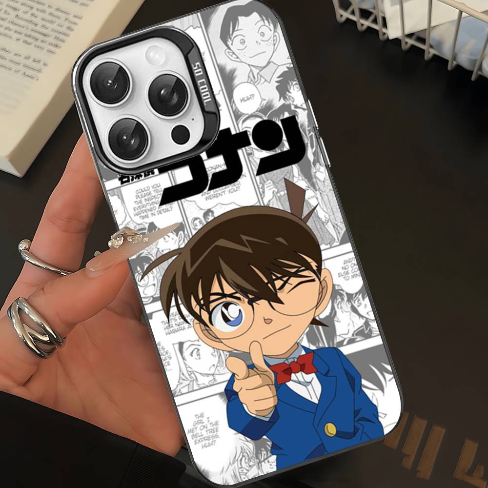 Япония Д-Детектив Конан Цветной Чехол для Телефона Для IPhone 17 16 15 14 13 12 11 Pro Max Plus Матовый Чехол