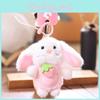 Cute Fruit Bunny Plush Keychain With Soft Polyester Fill For Bag Decoration