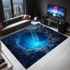 3D ковер с изображением пруда с карпами - Реалистичный коврик-иллюзия пруда с рыбами, идеален для гостиной, ковер с водным узором, декор