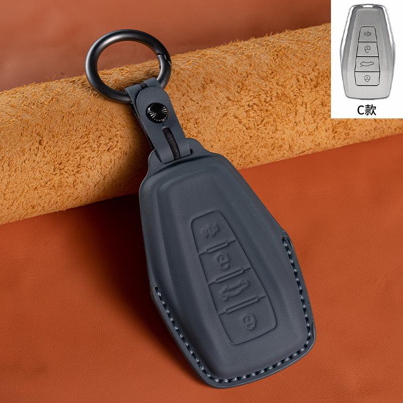 For Geely Emgrand Monjaro Xingyue L Boyue Binyue Binrui Vision X6X Leather Car Key Case Fob Cover Auto Key Protector Accessories