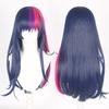 Synthetic Twilight Sparkle Wigs for Women Dark Blue Purple Long Straight Hair Wig with Bangs Pony Cosplay Costume Little Horse