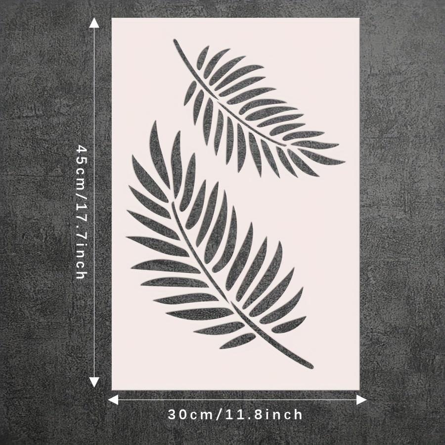 1PC 11.8x17.7 inch Palm Leaf Stencil for Wall and Furniture Painting, Reusable Tropical Plant Template for Home Art DIY