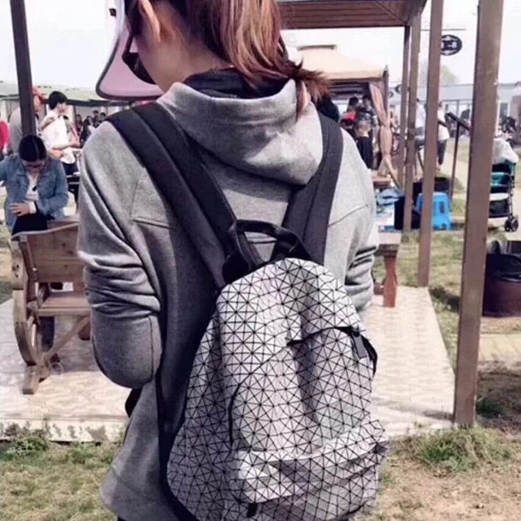 ISSEY MIYAKE Cow Leather Backpack Unisex Silver White BB42-AG532-91
