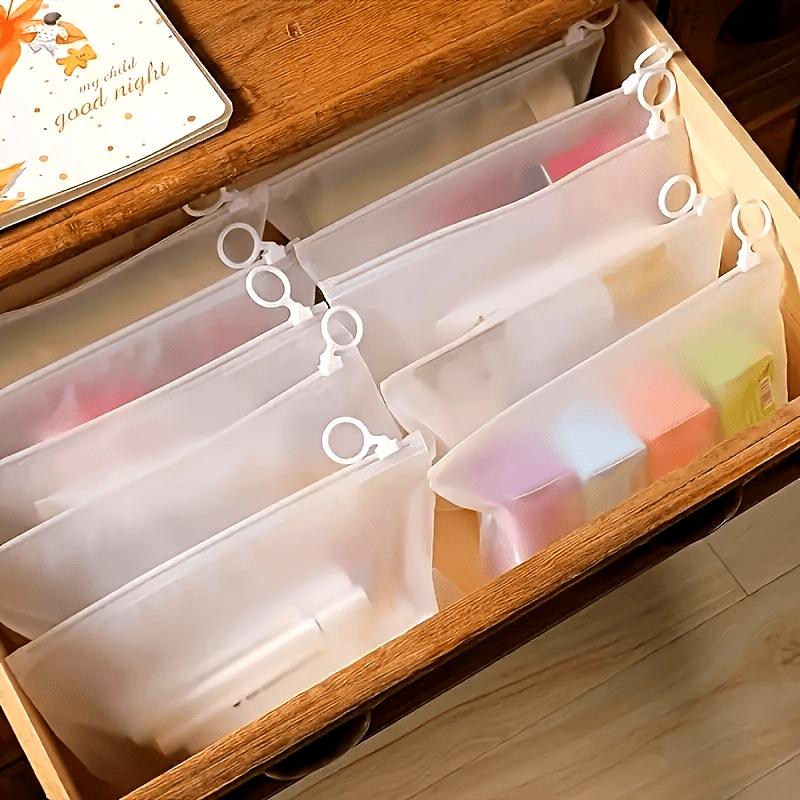 10PC/Bags Clear Zippered Storage Bags Stationery Reusable Bags Durable Storage Solution For Bathroom Socks Plastic Jewelry 3 Sizes