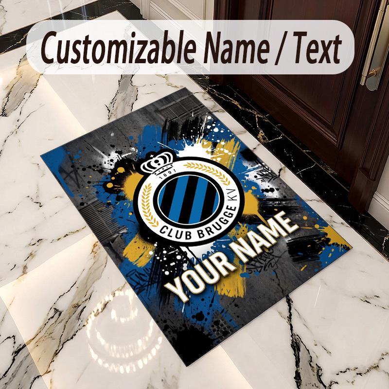 Crystal Velvet Rug Club Brugge FC Print Custom Name Text Floor Mat Home Decor