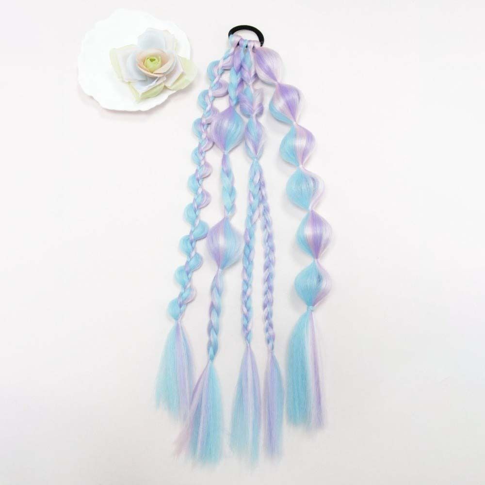 Multi-Color Lantern Bubble Twist Braid Long Gradient Hair Wrap Music Festival