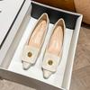 Остроносые одинарные туфли женские на толстом каблуке во французском стиле с небольшим ароматом Туфли-бобы на весну с неглубоким носком и мягкой подошвой