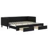 VidaXL Daybed with Trundle and Drawers Black 80x200 Cm Fabric 3196611