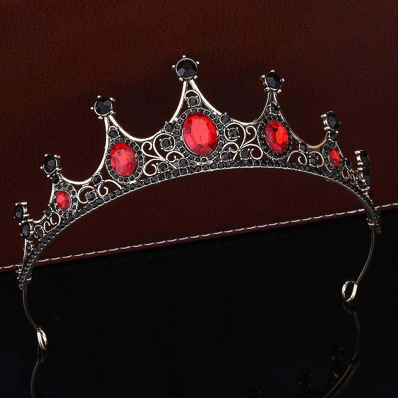 Baroque Bride Wedding Crown Tiara Wedding Dress Accessories Exquisite Alloy Rhinestone Crown Hair Accessories