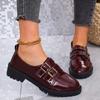 2024 Autumn Women New Fashion Buckle Decor Loafers Retro Solid Mary Jane Shoes Daily Shopping Ladies Thick Heels Zapatos Mujer