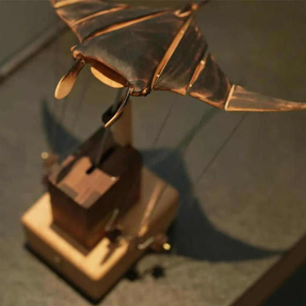 Wooden Motorized Manta Ray Figurine Precision Mechanical Transmission Ray Figurine Mechanical Artwork Ray Figurine Handmade