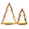 A Set Of Christmas Table Decorations, Two Sizes Of Wooden Christmas Tree Lights, Christmas Holiday Decoration Interior