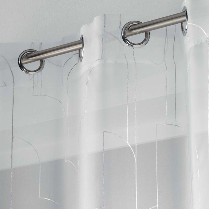 Rideau voile metallise Domea blanc argent